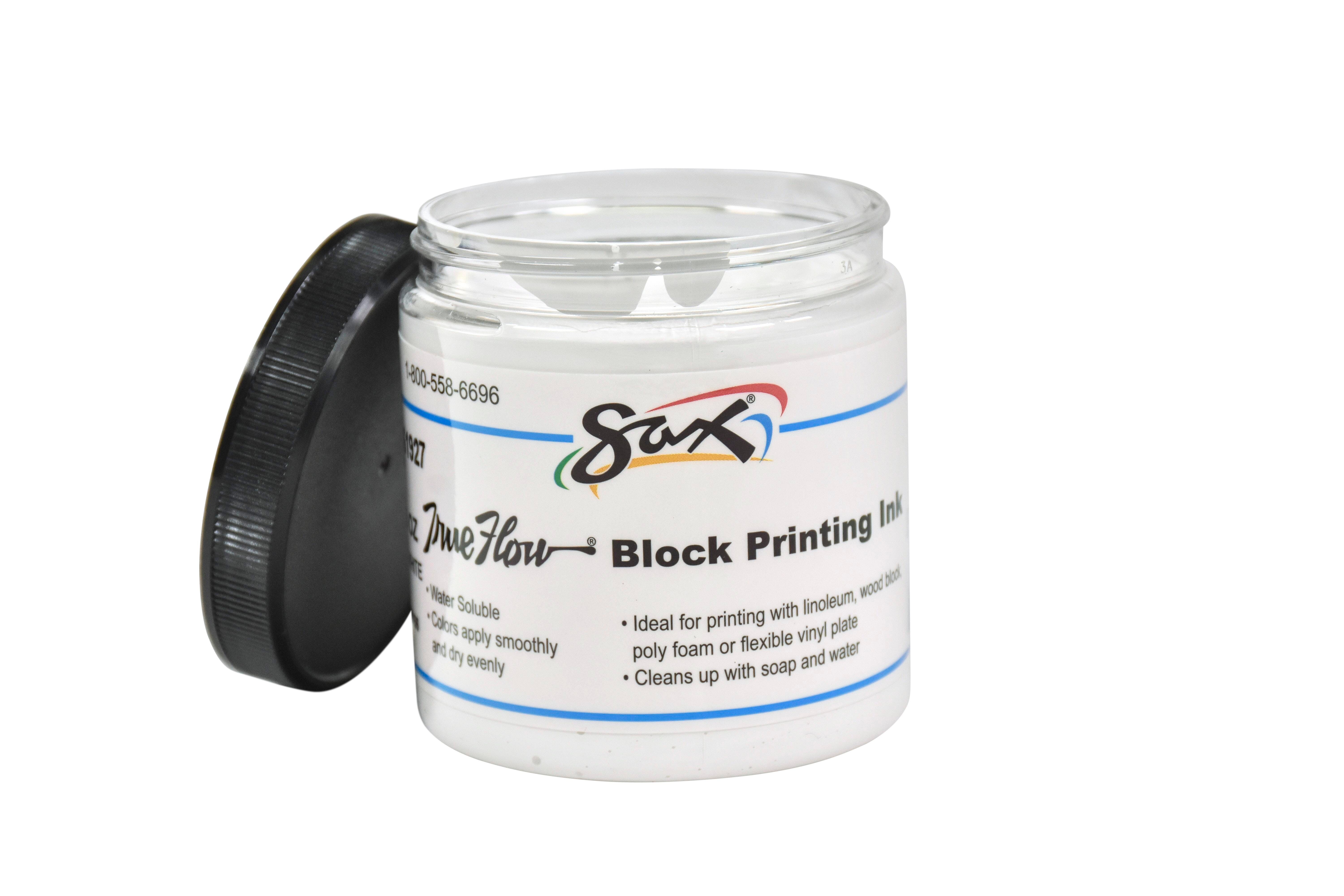 Sax True Flow Water Soluble Block Printing Ink, 8 Ounces, White